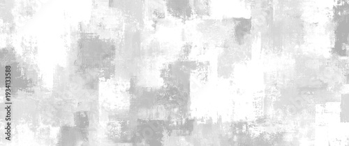 Abstract white and gray pixelated texture with irregular shapes and patterns