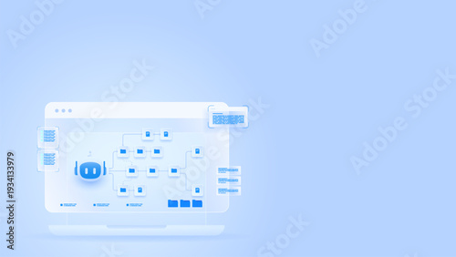 AI workflow automation artificial intelligence.ai agent workflow dashboard with document management, document and automation file processing flow.