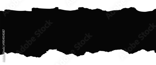 Black jagged irregular shape on white background