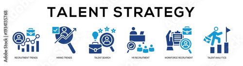 Glyphcolor - Talent Strategy web banner vector illustration concept