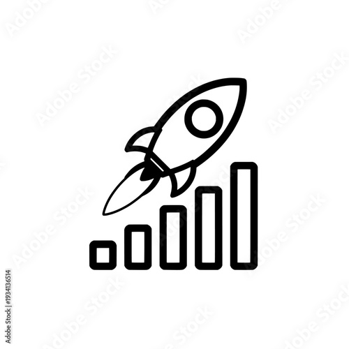 Growth hacking strategy icon. Marketing and business symbol. Startup success concept. Vector illustration isolated on white background.
