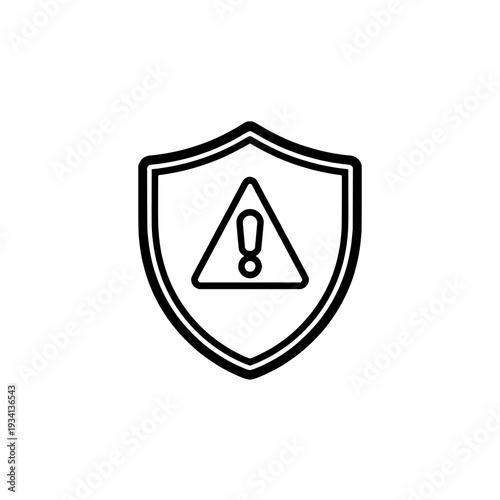Fraud detection shield icon. Cybersecurity and fintech safety symbol. Secure financial transaction design. Vector illustration isolated on white background.