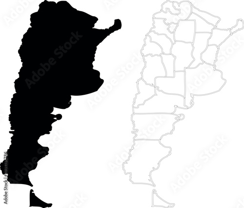 Argentina Political Map with All Provincial Borders Vector Illustration