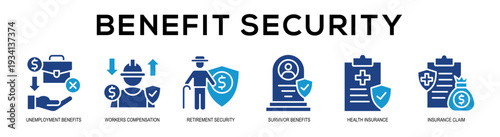 Glyphcolor - Benefit Security web banner vector illustration concept