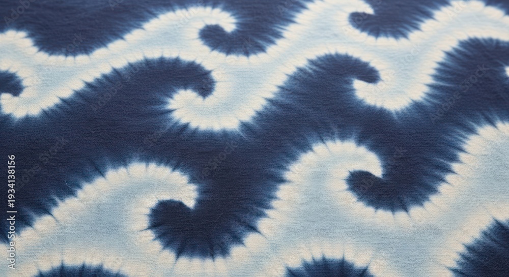 Fototapeta premium Blue and White Wave Pattern Design.