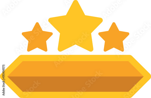Three golden stars on a badge representing premium quality or success