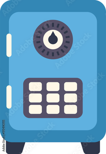 Blue safe providing security and protection for valuable possessions