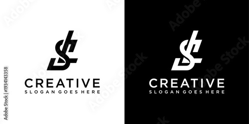 SL or LS initial letter logo design vector template