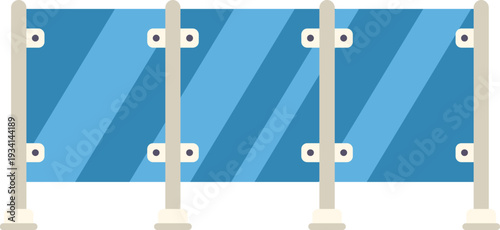 Glass fence with multiple panels and posts creating a modern barrier