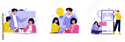 Team Collaboration and Creativity Vector Illustration