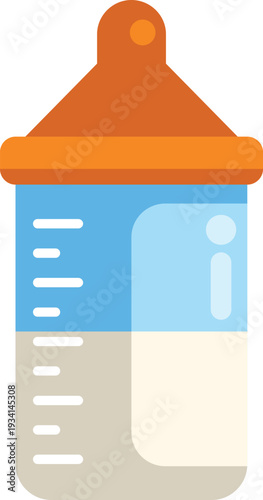 Baby bottle holding milk and formula for infant feeding