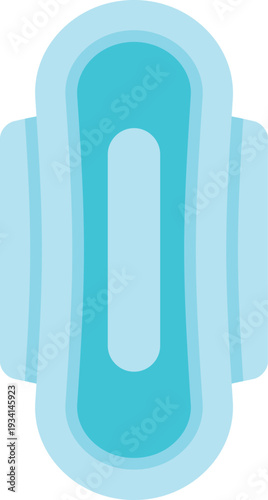 Sanitary pad representing feminine hygiene and menstruation on a white background