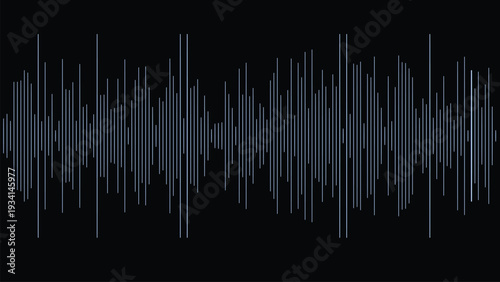 Visual representation of a waveform showing audio frequency variations and sound intensity peaks