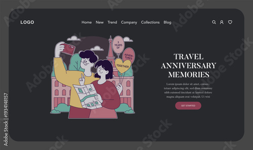 Couple Celebrates Travel Anniversary with Selfie