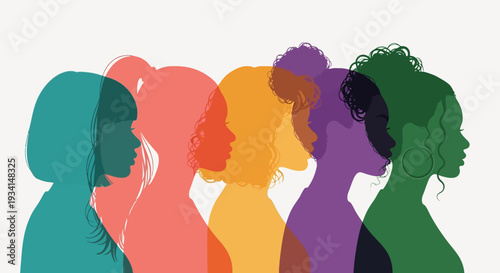 Vibrant Silhouettes of Diverse Women: Celebrating Unity, Empowerment, and Global Community