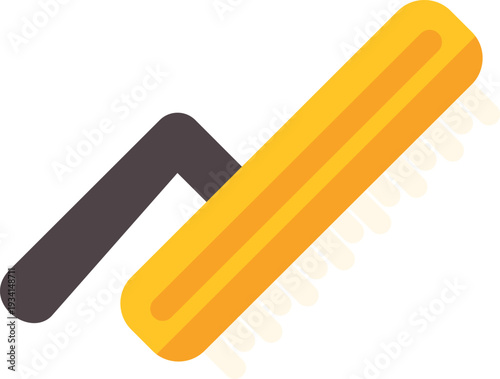 Yellow cleaning brush icon representing hygiene, housework, and cleanliness