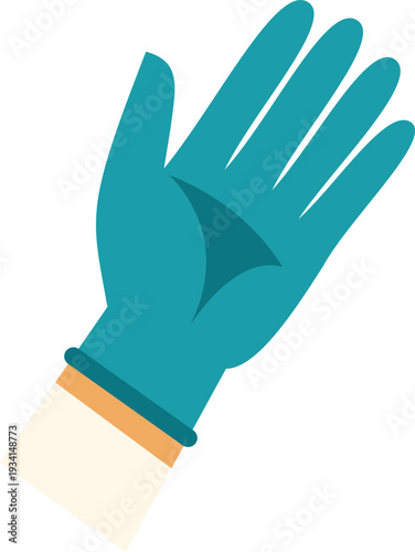 Hand wearing a sterile medical glove, symbolizing protection, safety, and hygiene