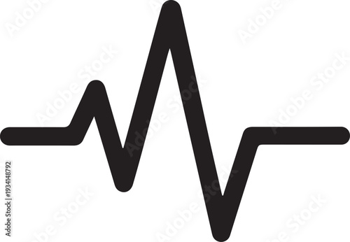 Heart rate icon vector, pulse monitoring symbol for medical health, fitness tracker and care apps.