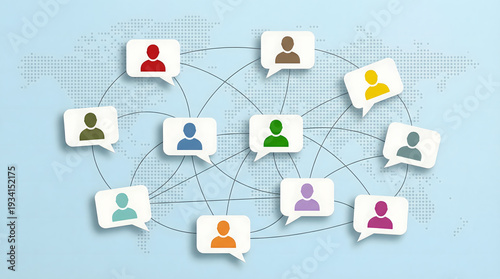 Wallpaper Mural global communication network, people connected Torontodigital.ca