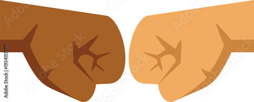 Two diverse hands performing a fist bump gesture, symbolizing partnership and agreement