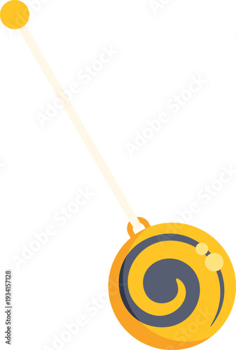 Golden pendulum with a spiral design swinging, representing hypnosis and meditation