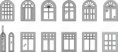The Icon Features Various Different Window Styles and Designs Together