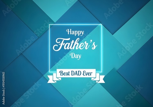 A happy Father's Day card with a blue background and white text