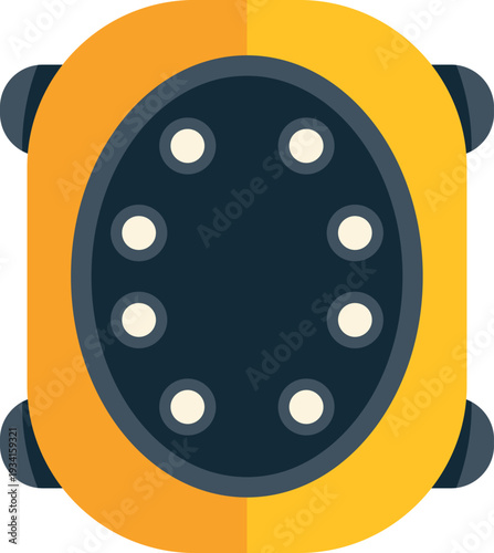 Yellow knee pad graphic for sports, safety, and equipment