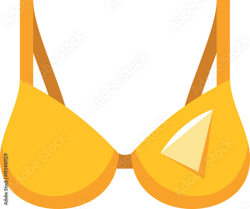Yellow bra showing a piece of women's undergarment apparel fashion
