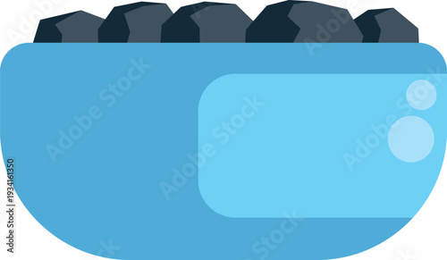 Charcoal pieces in an industrial bowl for various uses