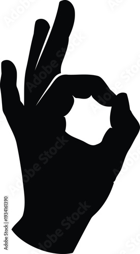 Hand showing an okay sign gesture, symbolizing agreement or perfection illustration