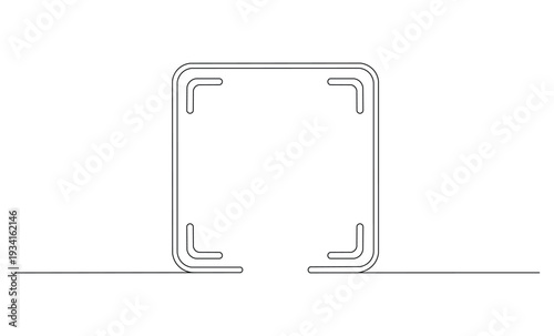 Metal framing profile in a technical drawing illustrating the cross-sectional design of a structural component for construction purposes