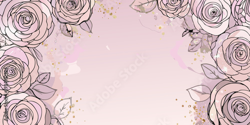 Elegant floral arrangement of pink roses with golden accents a delicate design