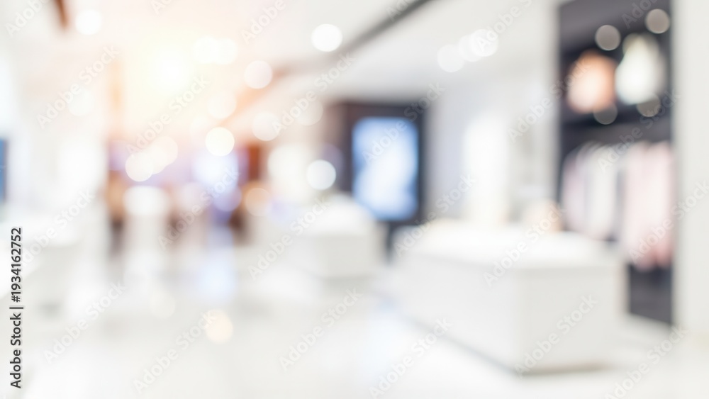 Fototapeta premium Blurry Store Interior Soft Focus Bokeh Light