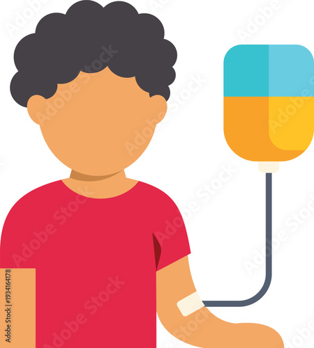 Patient receiving medical treatment from an iv drip representing healthcare recovery