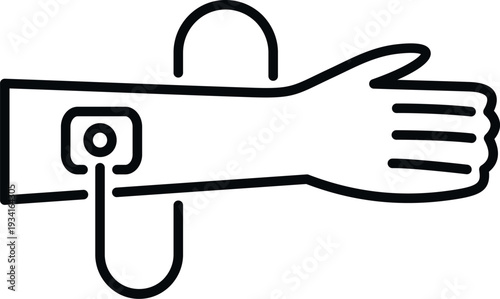 Arm with a blood pressure cuff for medical examination and health monitoring