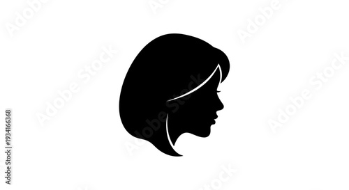 Silhouette of a woman's head and shoulders in profile.