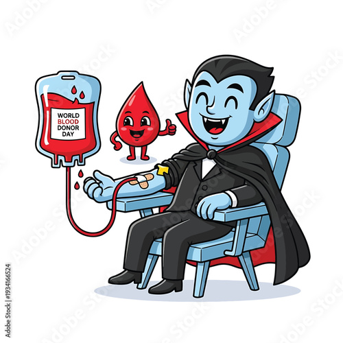 Vampire Donor Gives Blood for World Blood Donor Day