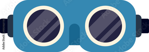 Minimalist flat style binoculars illustration symbolizing exploration and adventure