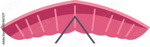 Minimalist pink hang glider illustration symbolizing outdoor sport and free flight experience