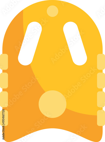 Flat yellow hand paddle for swim training and water resistance exercises