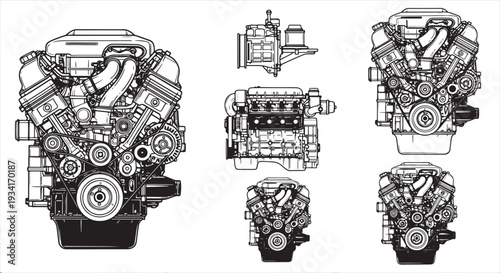 Mechanical Vehicle Blueprint – Automotive Engineering CAD Technical Drawing