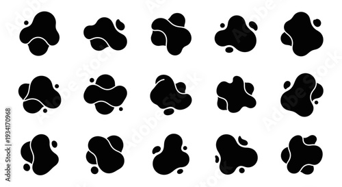 Fluid blob shapes set. Abstract elements.