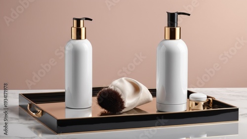 周囲にテキスト余白を確保した無地ボックスパッケージとアクセント小物のミニマル広告ビジュアル