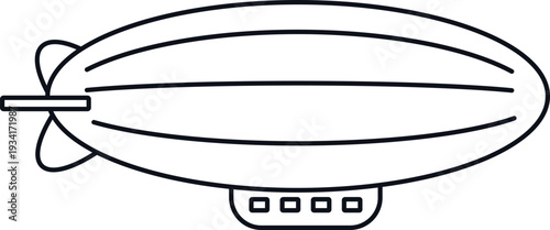 line vector illustration of an airship. hand drawn airship. side of an airship. airship flying