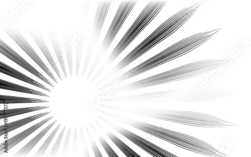 Comic book black and white radial lines background Rectangle fig