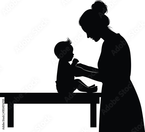 a silhouette depicts a tender moment between a mother and her baby showcasing care and connection high quality professional detailed modern