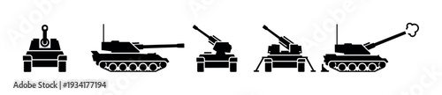 Military armored vehicles with powerful cannons ready for combat operations and strategic defense missions.
