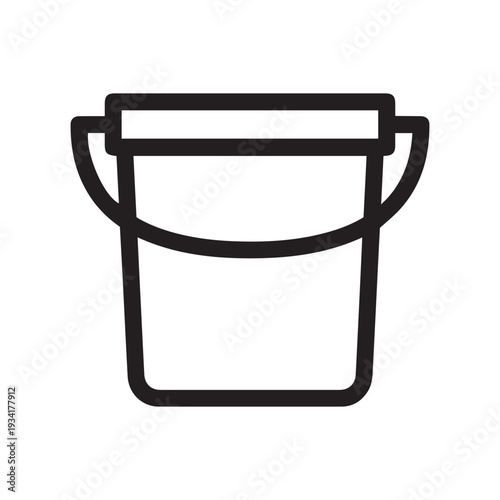 Bucket isolated icon, domestic bucket vector icon with editable stroke
