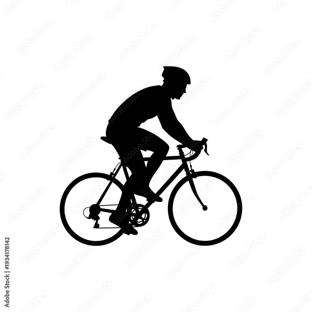 Obraz premium Cyclist riding mountain bike silhouette black and white sport action outdoor fitness
